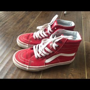 Vans Sk8 Hi’s - Red - size 6 women’s